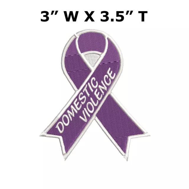 Domestic Violence Purple Awareness Ribbon Patch Embroidered iron-on Applique