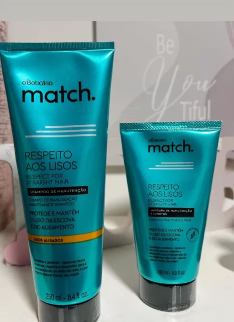 Boticário Combo Shampoo E Mascara 3 Minutos Respeito aos Lisos.