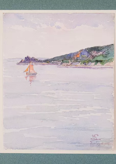 Etienne Gaudet - Gemälde Originell - Aquarell - Perros-Guirec 1, Bretagne