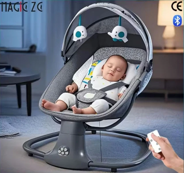 Sdraietta Dondolo Neonato Lionelelo Ralf - Altalena Automatica Con Melodie, Telecomando E Cinture Di Sicurezza - Foto 5