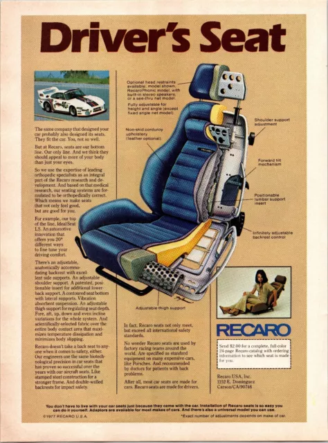 Recaro Seats: 1978 Ad - USA Driver's Seat Martini Porsche 935