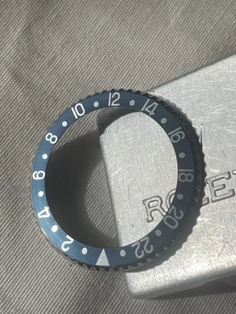 Rolex GMT MASTER 1675 16750 Rare GHOST Bezel Insert Black Slate Grey Blu