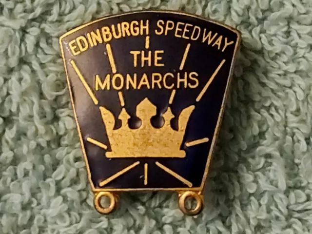 Edinburgh Speedway 1977 Monarchs Badge By W. Reeves In Gold Colour