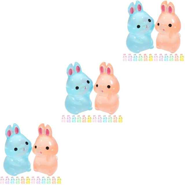 Figurine de lapin de pâques en résine, Mini gâteau artisanal, accessoires de décoration pour la
