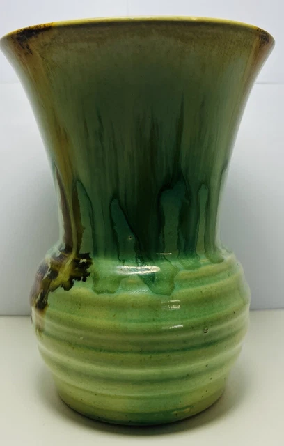 Vintage Australian Pottery Remued Studio Drip Glaze Vase Art Deco #17