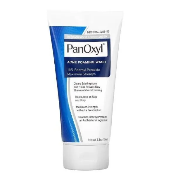 PanOxyl, Acne Foaming Wash, Benzoyl Peroxide 10% Maximum Strength, 5.5 oz