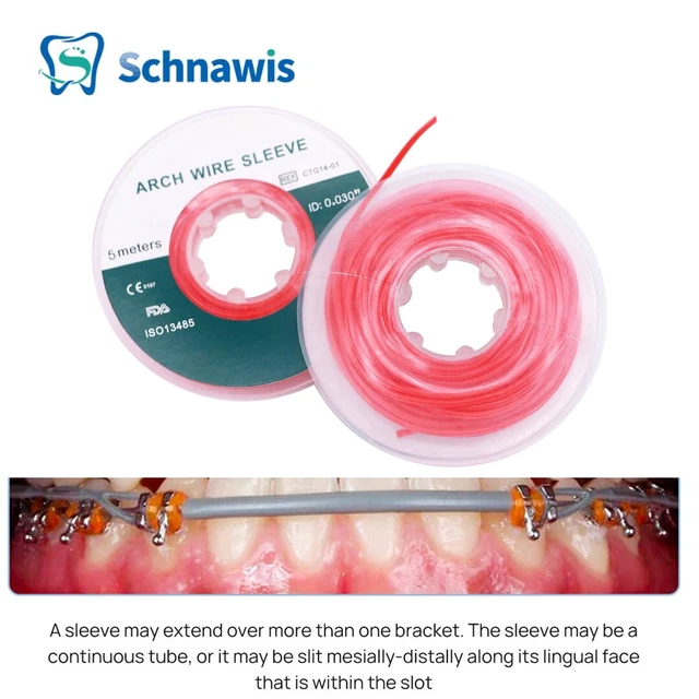 2 Rolls Dental Orthodontic Plastic Archwire Sleeve Tubing  Tissue 5 Meters/ Roll