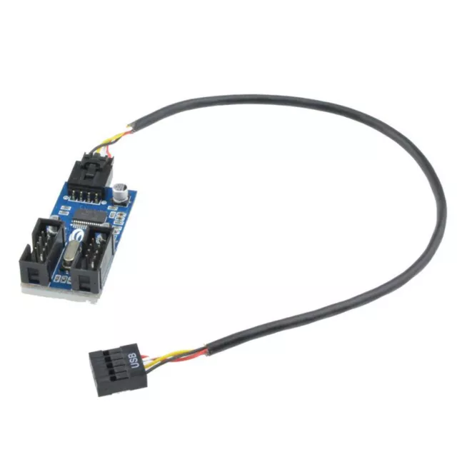 9pin USB Header Male 1 to 2 Female Extension Splitter Cable Connector Adapter WF