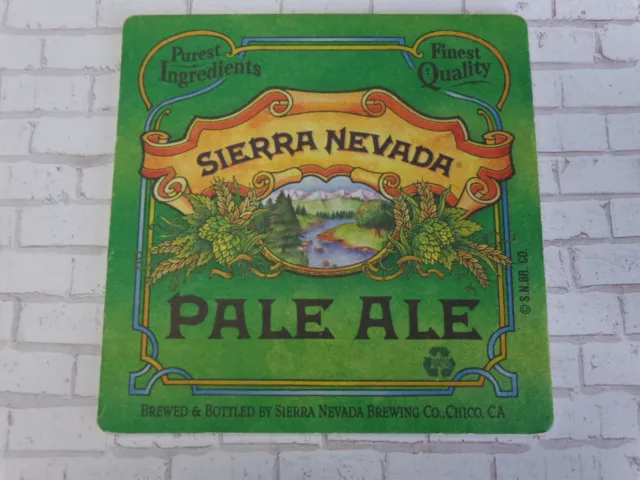 BEER Bar COASTER ~ Sierra Nevada Brewing Pale Ale ~ Chico, California Brewery
