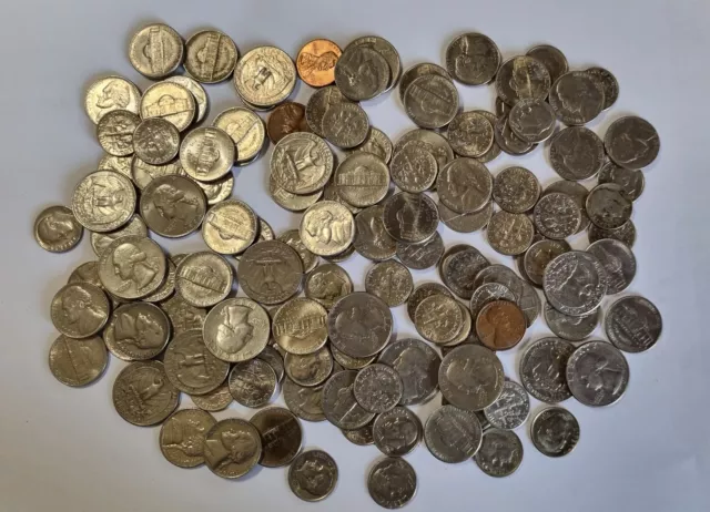 USA Münzen / Münz Konvolut 125 Stück Quarter / Dime / Cent