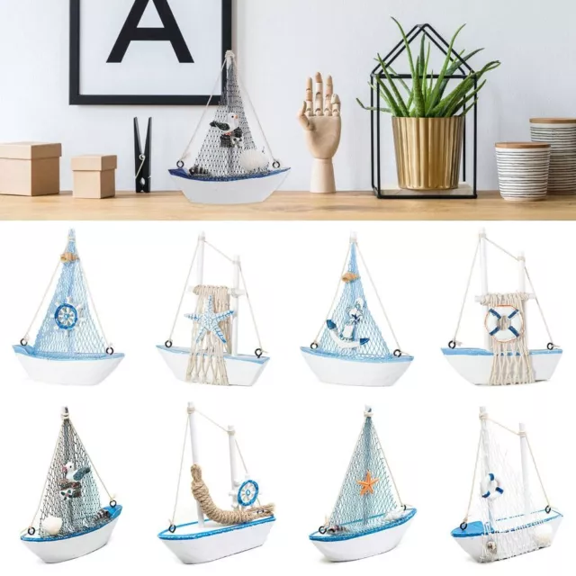 Mediterranean Style Sailboat Sailing Boat Model Nautical Boat Vessel Craft