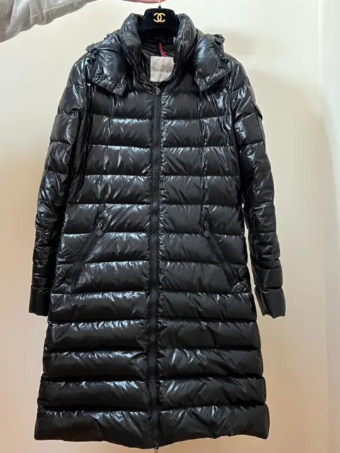 Black Moncler Moka Long Hooded Down Puffer Parka Coat 100% Authentic