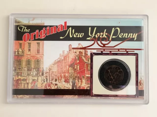 The Original New York Penny 1751 Dutch VOC Copper Duit Coin Mint in Case