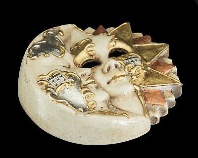 Mask Ceramic from Venice - Moon And Sun - Decoration Wall - 1876 XX3 3