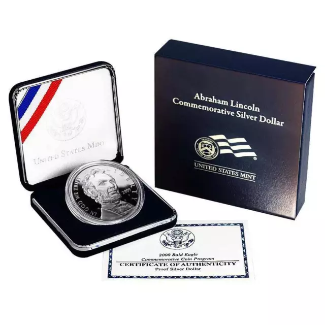 US Mint 2009 P Abraham Lincoln Commemorative SILVER Proof DOLLAR Coin OGP COA