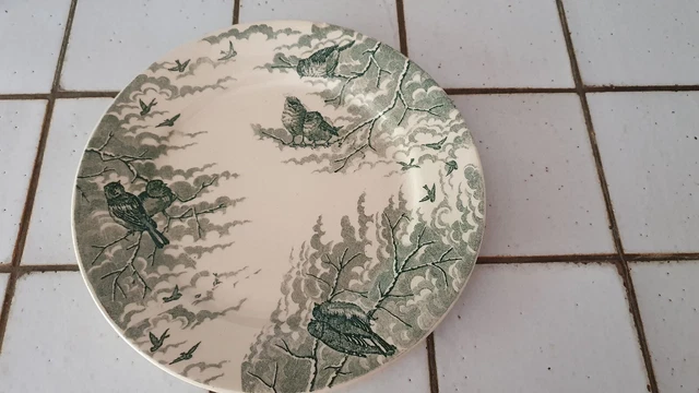 Ancienne  assiette  Decorative signée sarreguemines   NEIGE  U et  C