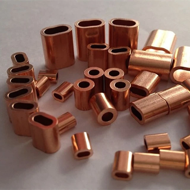 M1-M8 Copper Wire Rope Ferrules Crimping Clamps Sleeve Single Hole Cable Clip