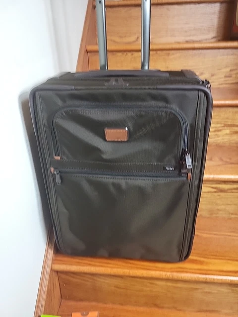 TUMI ALPHA II Brown 2 Wheel Rolling Luggage Upright 20" Brown Tumi Suitcase READ
