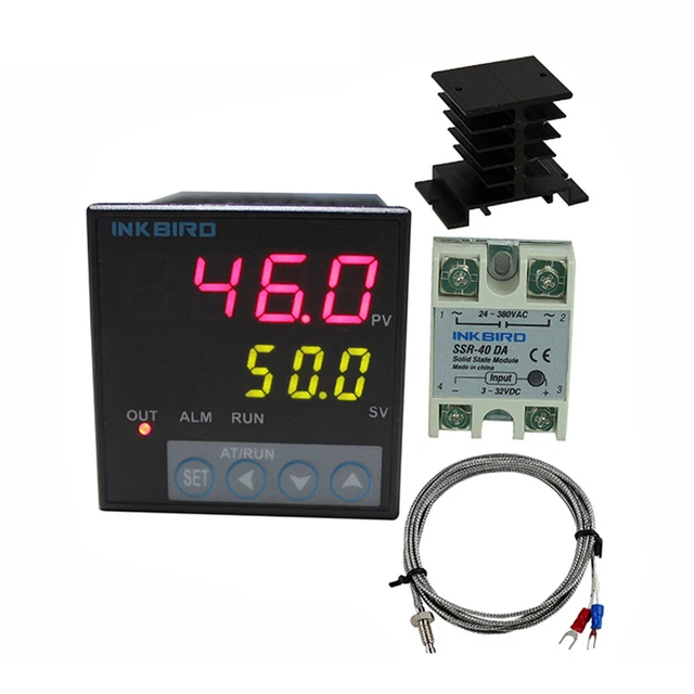 Temperature Controller 40A SSR Heat Sink K Sensor Solid State Relay Thermocouple