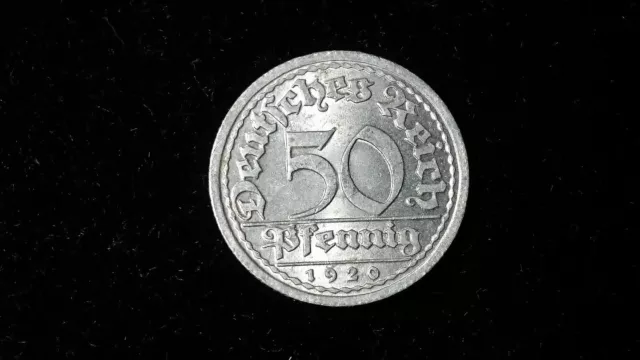 50 Pfennig 1919-1922 A,D,E,F,G,J Auswahl Jg. 301 Aluminium