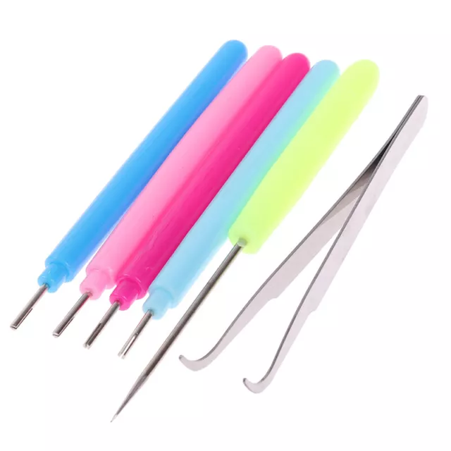 6Pcs Tweezer Quilling Needles Slotted Pen Tool Kit Quilling Paper DIY SetJ*LN