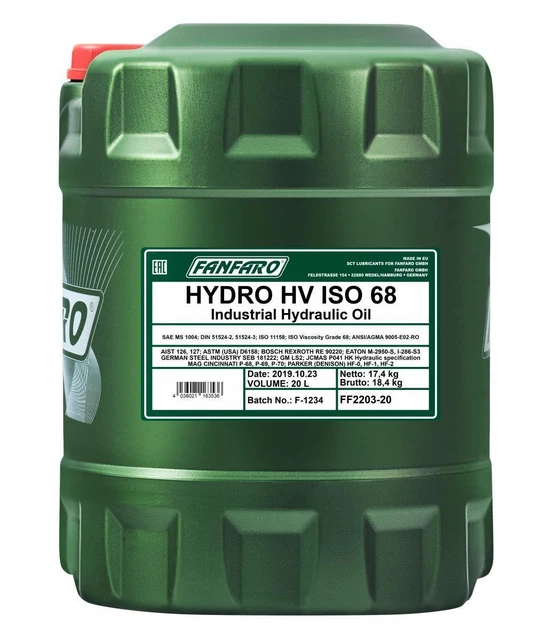 FANFARO Huile hydraulique Liquide hydraulique Fluide hydraulique FF2203-20 20I