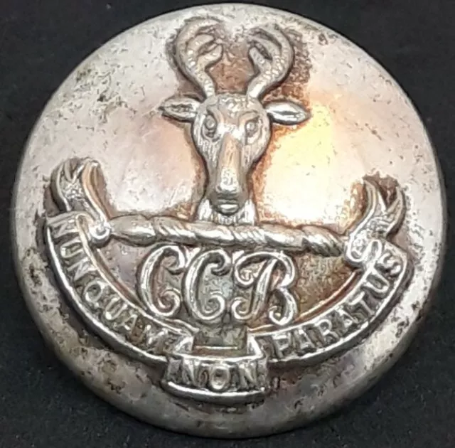Scarce Early British Colonial Ceylon Cadet Battalion 20mm Silver Plate Button