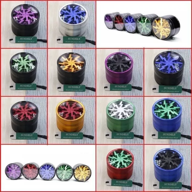 4 Layers 63mm Aluminum Alloy Hand Crank Herb Mill Crusher Tobacco Smoke Grinder