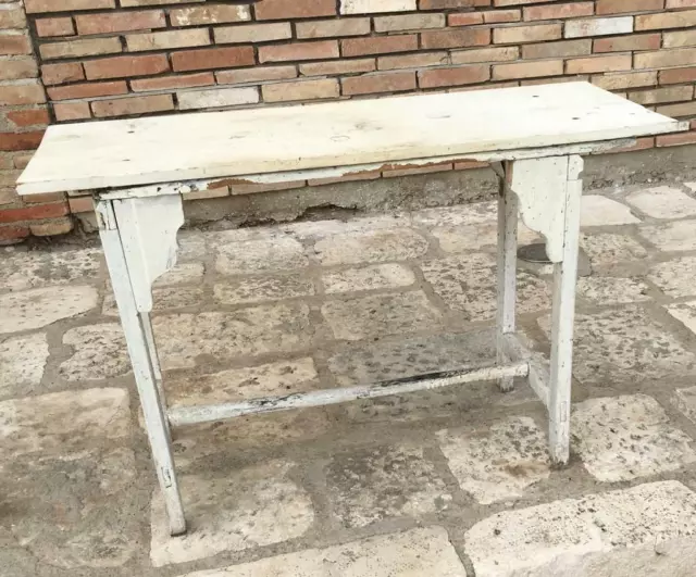 Antico scrittoio scrivania tavolo banco da scuola in legno massello arte povera