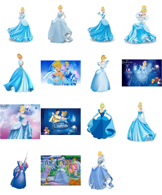 Cinderella characters, iron on T shirt transfer. Choose image and size