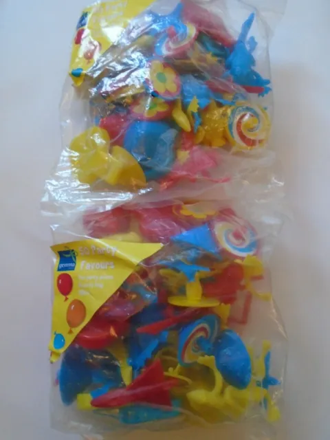 2 x Bags of 50 Party Bag Loot Favours Toys  - 100 in total - NEW in packet