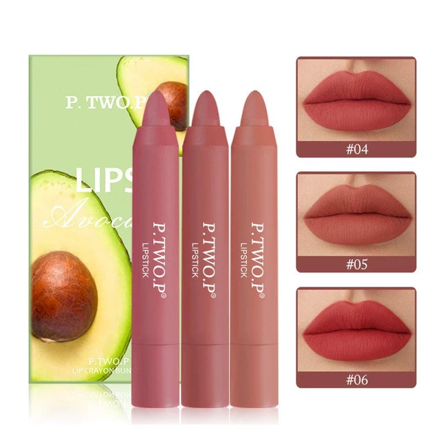 3 matte Farben wasserdicht Lippenstift Lippenstift Stift Liner Lipliner lang LastiZ2