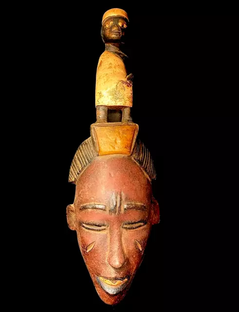 guru mask African Tribal Face Mask Wood Hand Carved Vintage Wall Hanging-6525