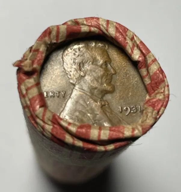 Lincoln Wheat Penny Roll Capped with 1909 VDB and 1931 Wheat Cent 1909-1958 Roll