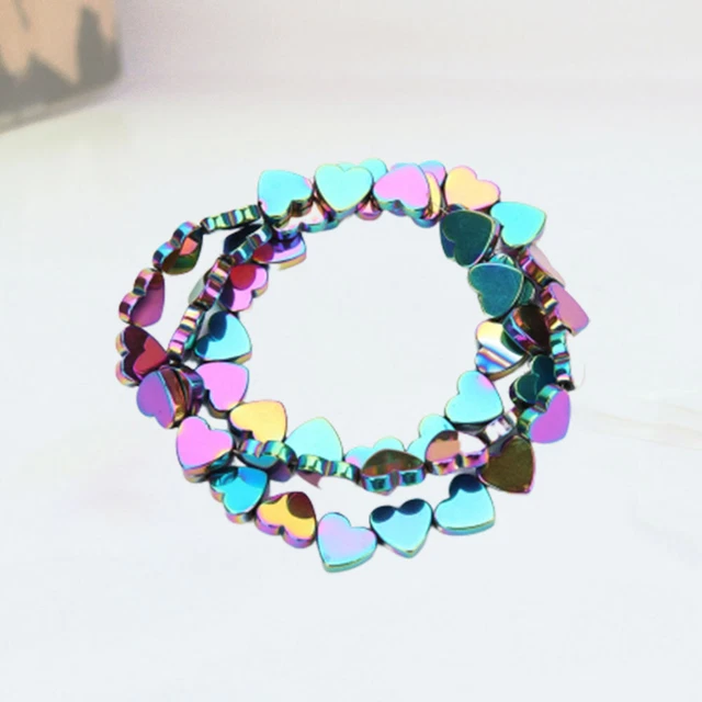 Loose Decorative Beads Heart Spacer Beads Wrist Bands Bracelets Horizontal Hole 7