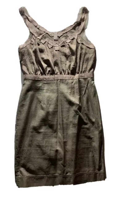 Ann Taylor Loft Dress Size 4 Ruffle Length 37” Polyblend Pencil Zip #S2