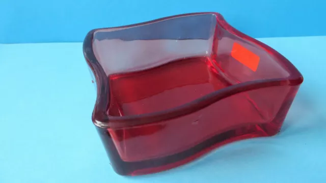 Aschenbecher - Glas Ascher - Glasaschenbecher - Glasascher Rot 11,5 cm x 11,5 cm