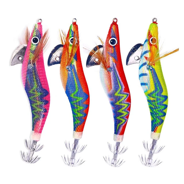 5 Esca Sabiki Con Piume Luminose Per Pesca A Sgombro E Polpo - Colorate