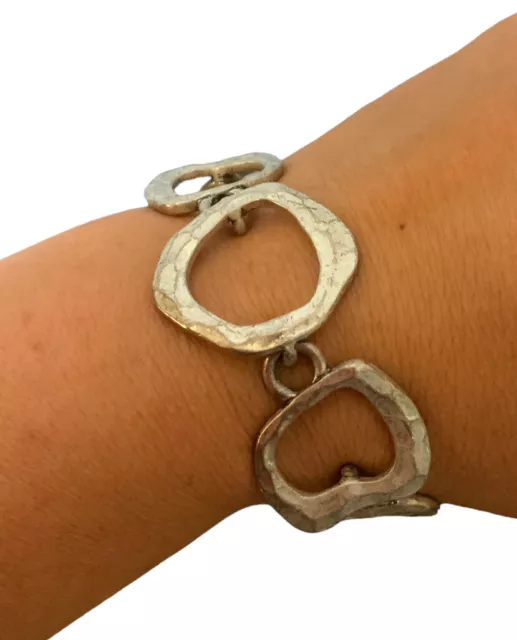 Lia Sophia Bracelet Silver-tone Metal Rustic Circles