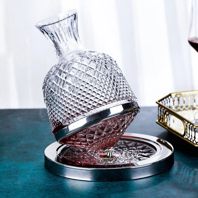 Carafe à vin en verre de cristal rotative à 360 ° Champagne Vodka Liqueur