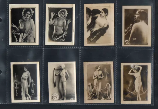 8 x Rare old Cigarette cards. Maybe N. Africa or S. America ? pretty women #049