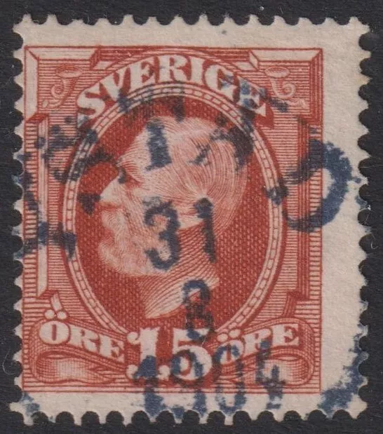 SWEDEN  1891  15 Öre Good Used with ' YSTAD ' cds  (p201)