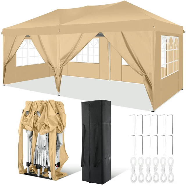 3x6/3x4,5 Pavillon WASSERDICHT Pavillion Gartenzelt Partyzelt Stabil Flatpavilon