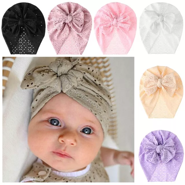 Newborn Infant Toddler Beanies Cap Turban Headwrap Big Bowknot Baby Bonnet Cap