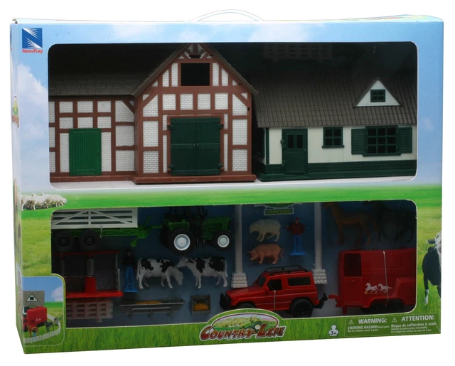 Coffret Ferme New-Ray Toys 30 Pièces - Farmland Play Set 1992 - Véhicules Et Figurines