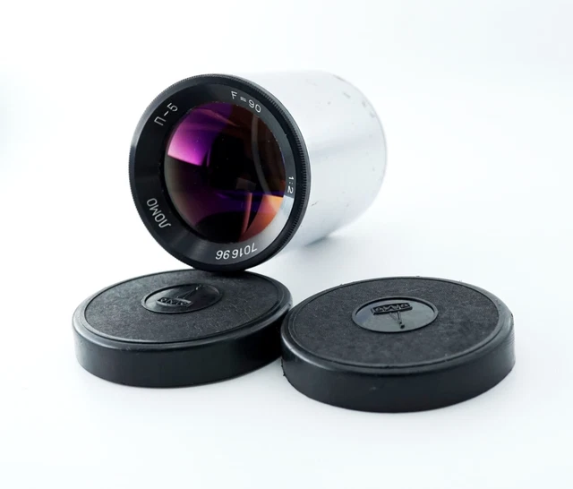 COMO NUEVO LOMO P-5 F = 90 П-5 lente para película KN 35 mm PROYECTOR DE PELÍCULA APLANAT