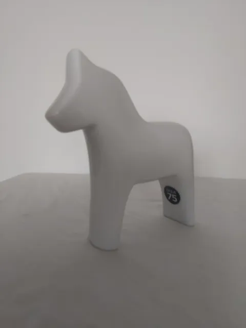 Rare Ikea Limited Edition 75 Years Ceramic Dala Horse White