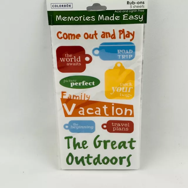 Colorbok Rub Ons Santa Fe Memories Made Easy Friends Family Vacation Adventure