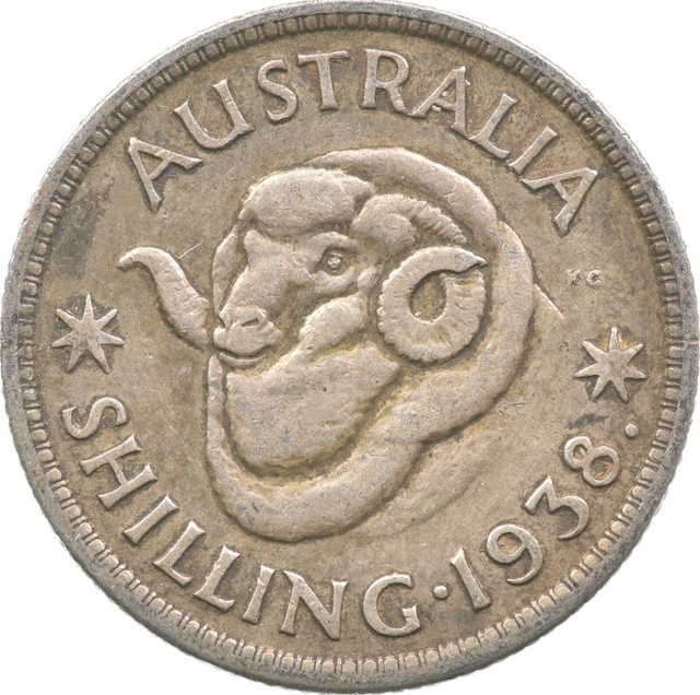 Roughly the Size of a Quarter 1938 Australia 1 Shilling World Silver Coin *449