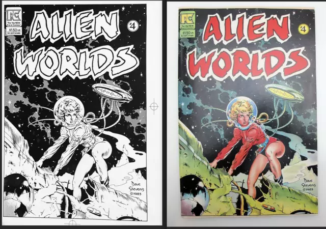 Dave Stevens Art Alien Worlds 4 Cover Original PC Proof Print Princess Pam 2/2